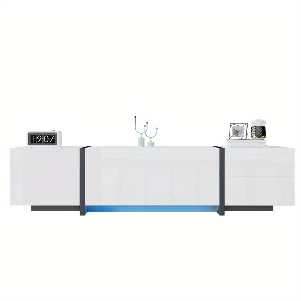 tv-meubel – tv-kast – tv-dressoir – media meubel – entertainment unit – modern wit design – duurzaam materiaal zonder hout – met zwarte poten – veel opbergruimte – minimalistisch – eenvoudig te monteren