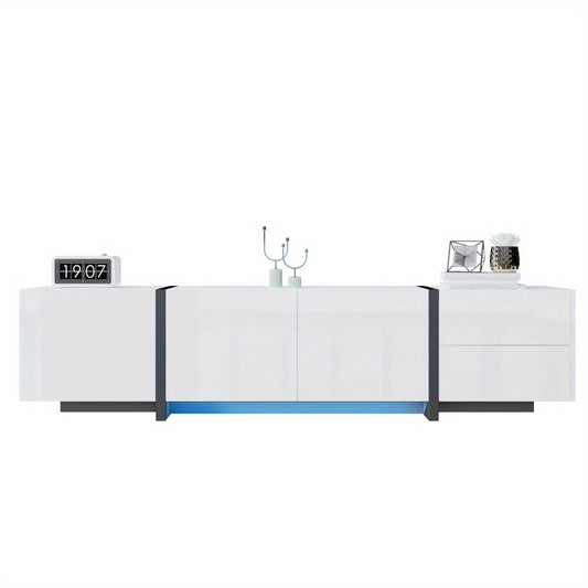tv-meubel – tv-kast – tv-dressoir – media meubel – entertainment unit – modern wit design – duurzaam materiaal zonder hout – met zwarte poten – veel opbergruimte – minimalistisch – eenvoudig te monteren