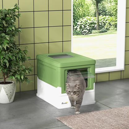 Kattenbak Met Deksel – Kattenbak Dicht – Kattenbak Met Schepje – Gesloten Kattenbak – Kattenbak Plastic – Geurremmend – Inclusief Schepje En Deodorizer
