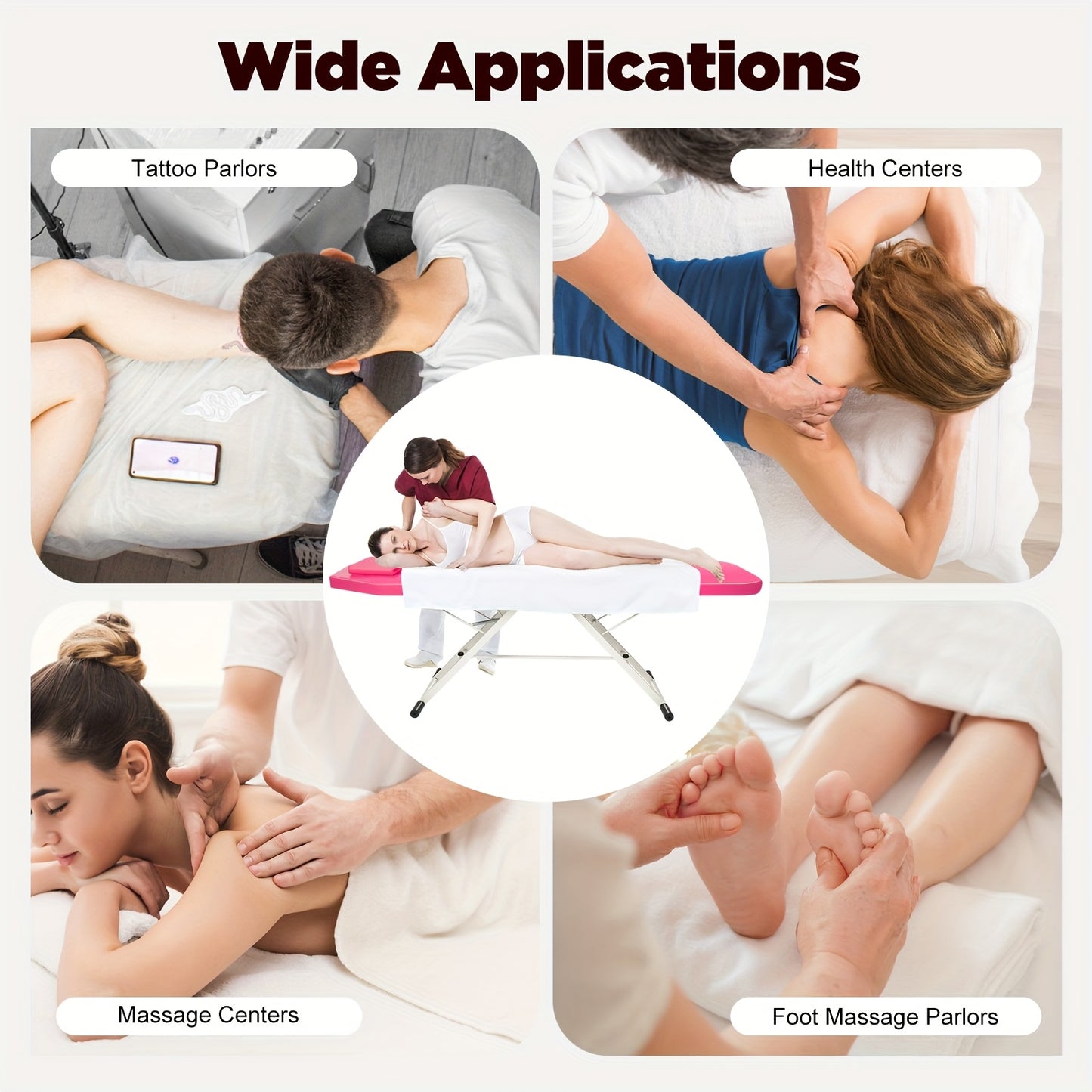 Flexible Design Stable Structure High Load-bearing Capacity Pillow Beauty Bed for Professional Massage Therapists, Masseurs