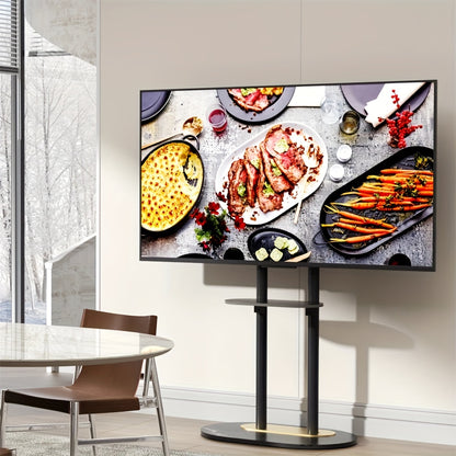 TV-standaard – Tv-meubel – Entertainment Center – Tv-houder – Tv-kast – Verstelbare Hoogte – Stevig Metalen Frame Met Marmeren Basis