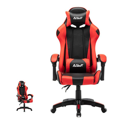 Gamingstoel – Bureaustoel – Computstoel – Racerstoel – Ergonomische Stoel – Verstelbare Rugleuning – Memory Foam Zitting – Kunstleren Bekleding – Rood