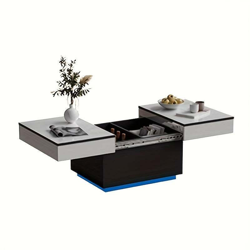 Salontafel – Woonkamertafel – Bijzettafel – Koffietafel – Tafel – Uitklapbaar – Hoogglans Wit – Met 2 Lades – Ruime Opbergruimte