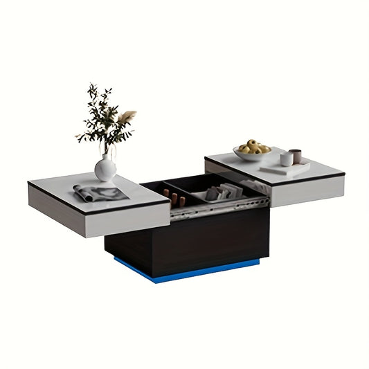 Salontafel – Woonkamertafel – Bijzettafel – Koffietafel – Tafel – Uitklapbaar – Hoogglans Wit – Met 2 Lades – Ruime Opbergruimte