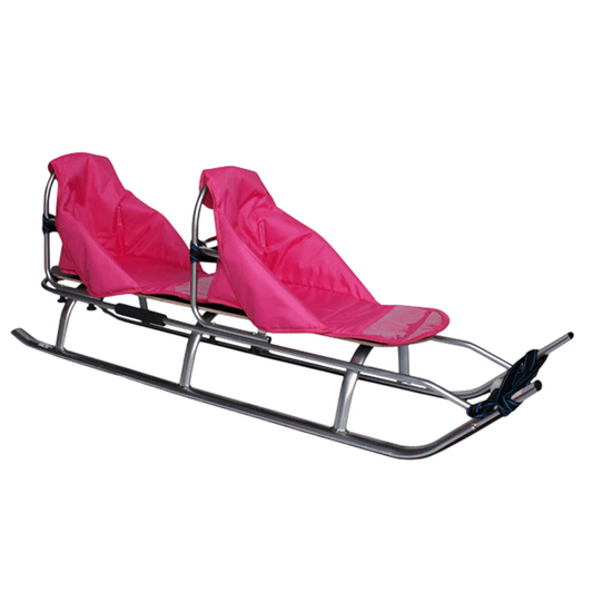 Duo Tandemslee – Tandemslee – Slee – Rodelslee – Kinderslee – Lichtgewicht Aluminium Frame – Inclusief Veiligheidsgordels en LED-Verlichting
