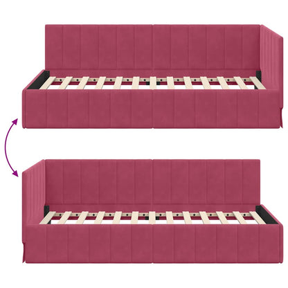 Bedombouw – Bedframe – Bedframe Eenpersoons – Slaapkamermeubel – Ledikant – Lichtgrijs – 100 x 200 cm – Stevig Geperst Hout – Luxe Velvet Hoofdbord