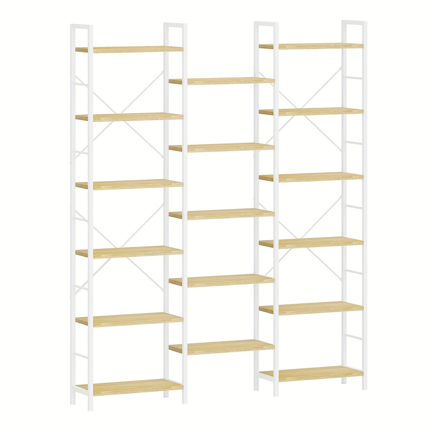 Boekenkast – Staande Plank – Wandrek – Boekenplank – Opbergkast – 17 Planken – Verstelbare Hoogte – 24x152x186 cm – Draagvermogen 340 kg - Witte Eikenkleur