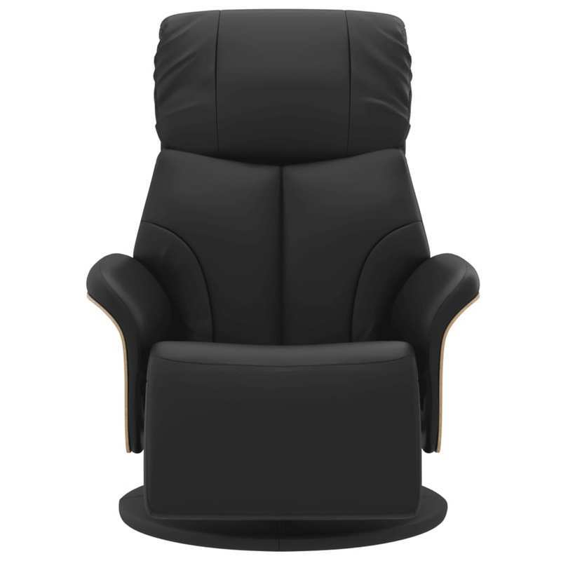 Fauteuil – Stoel – Relaxfauteuil – Loungestoel – Zwarte Verstelbare Fauteuil – Kunstleer – Met Metalen Frame – Ingebouwde Voetensteun