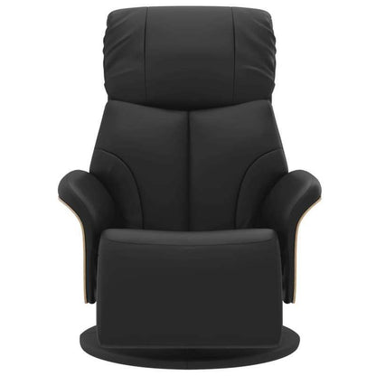 Fauteuil – Stoel – Relaxfauteuil – Loungestoel – Zwarte Verstelbare Fauteuil – Kunstleer – Met Metalen Frame – Ingebouwde Voetensteun
