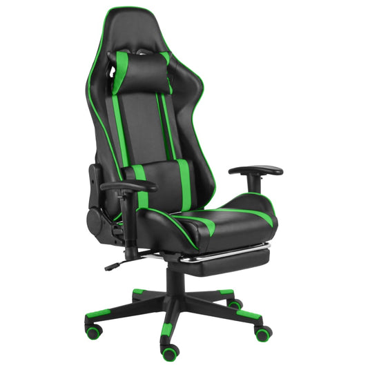 Gamingstoel – Gamestoel – Gaming Chair – Game Stoel – Bureaustoel – Groen – Inklapbare Voetensteun – Ergonomische Hoge Rugleuning