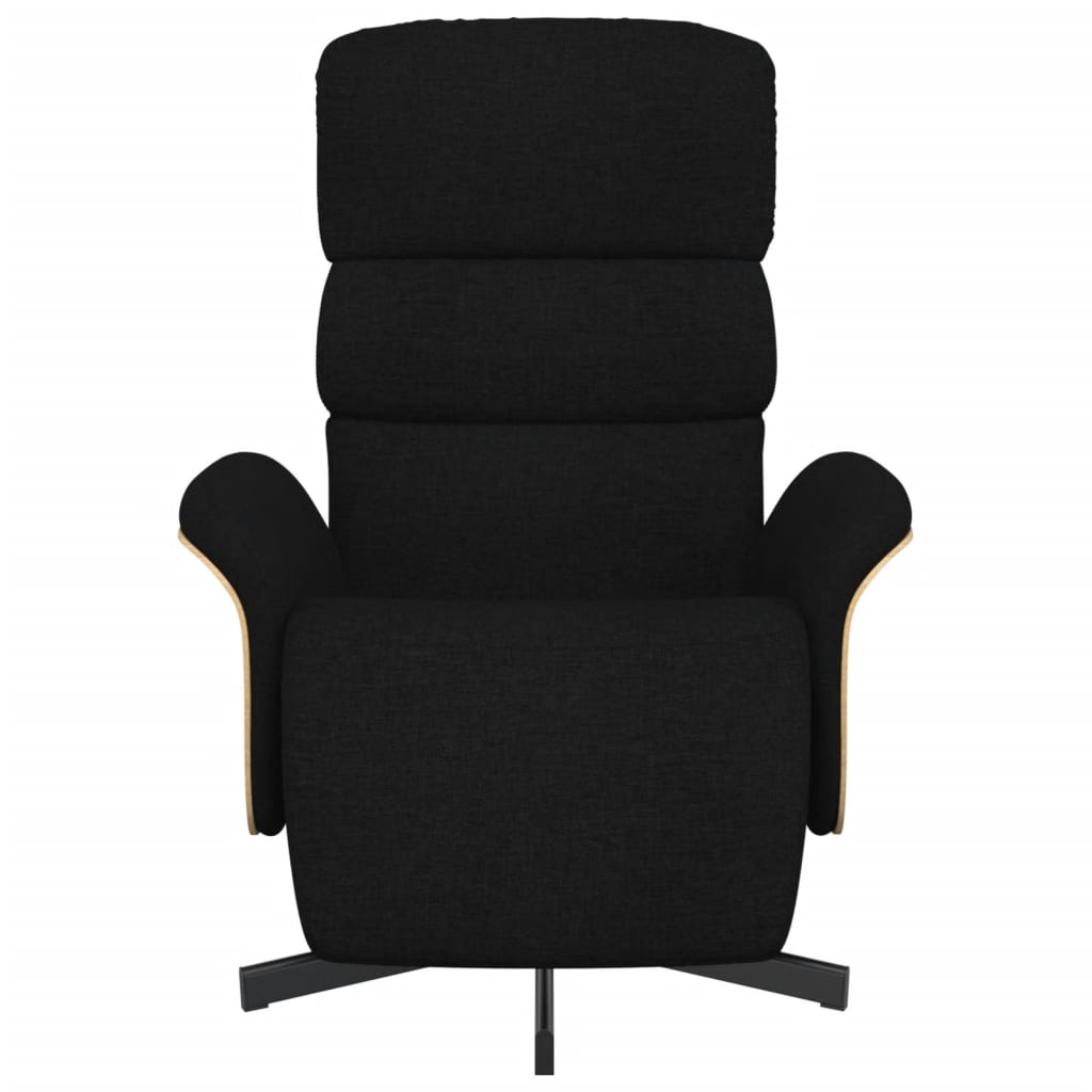 Verstelbare Fauteuil – Relaxstoel – Zwarte Stoel – Draaifauteuil – Voetensteun Fauteuil – 360° Draaibaar – Ademend Stof Bekleed