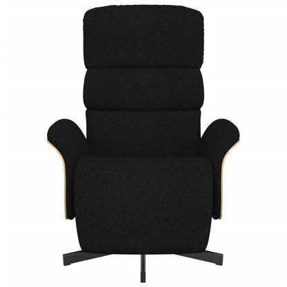 Verstelbare Fauteuil – Relaxstoel – Zwarte Stoel – Draaifauteuil – Voetensteun Fauteuil – 360° Draaibaar – Ademend Stof Bekleed