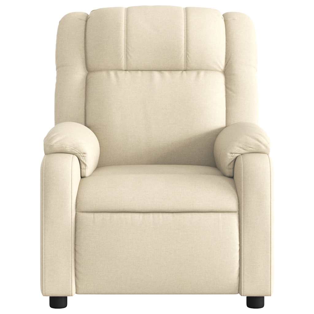 Massagestoel – Relaxstoel – Fauteuil – Massagefauteuil – Verstelbare fauteuil Crème – Handmatig Verstelbaar – Comfortabele Stoffering
