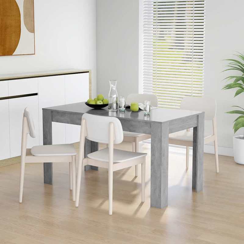 Eettafel – Tafel – Eetkamertafel – Keukentafel – Houten Tafel – Rechthoekig – 140x74,5 cm – Massief Hardhout – Onderhoudsvriendelijk Oppervlak – Grijs – Stevig – Klassiek Minimalistisch Design