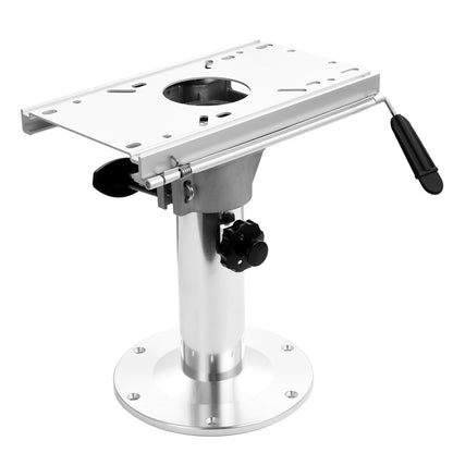 Bootstoelhouder – Bootstoelbasis – Bootstoelmontage – Bootstoelverhoger – Camperstoelhouder – Verstelbare Hoogte 33-48 cm – 360° Draaibaar Met Vergrendeling – Aluminiumlegering Zilverkleurig