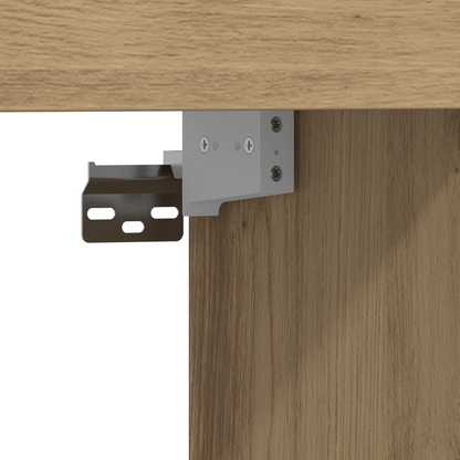 Houten TV-standaard – TV-meubel – Media Console – TV-kast – Tv-rek – Stevig hardhout – Ruimtebesparend design 152x22x113 cm