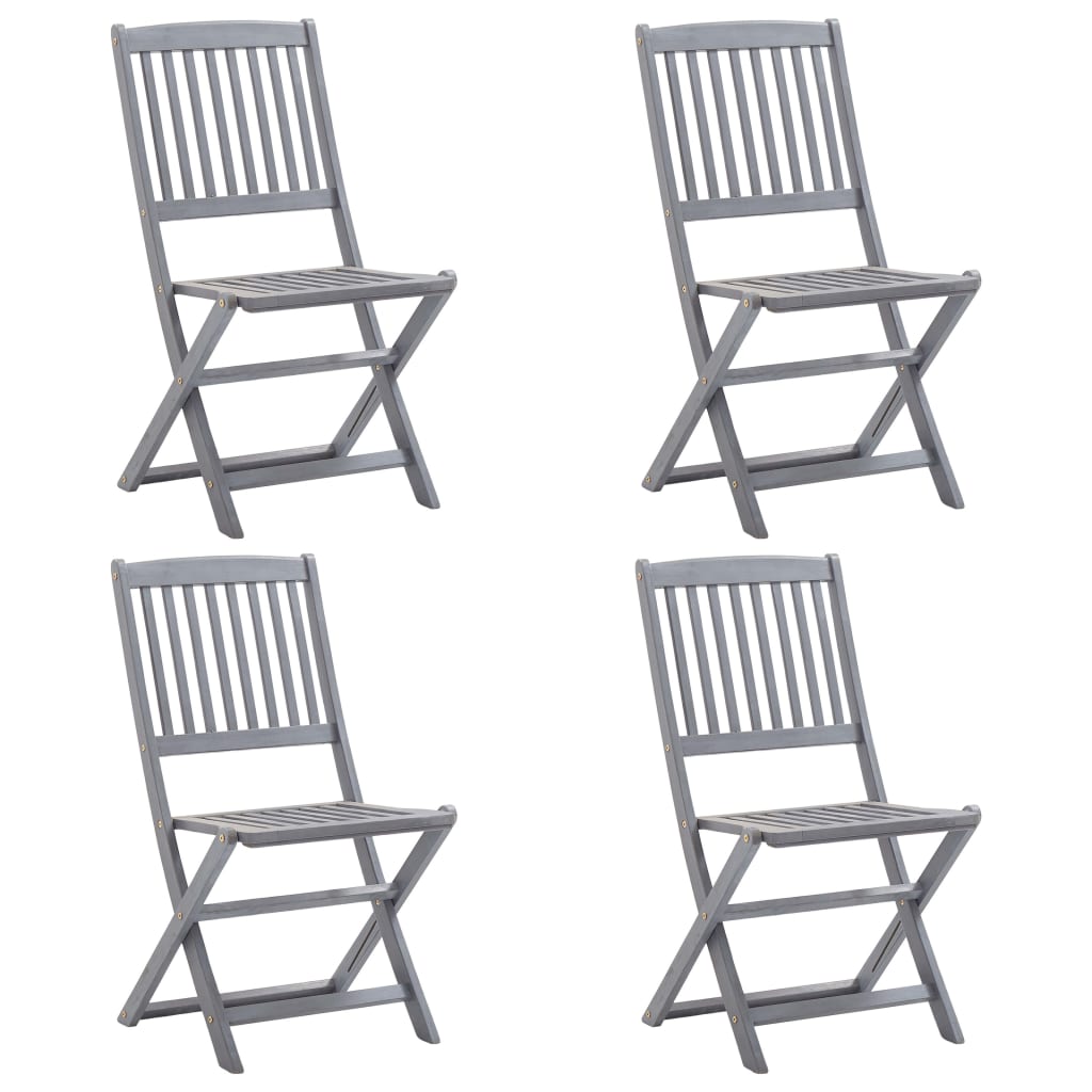 Vidaxl 5/7X Solid Acacia Wooden Garden Set Grey Terrace Set With/Without Armrest