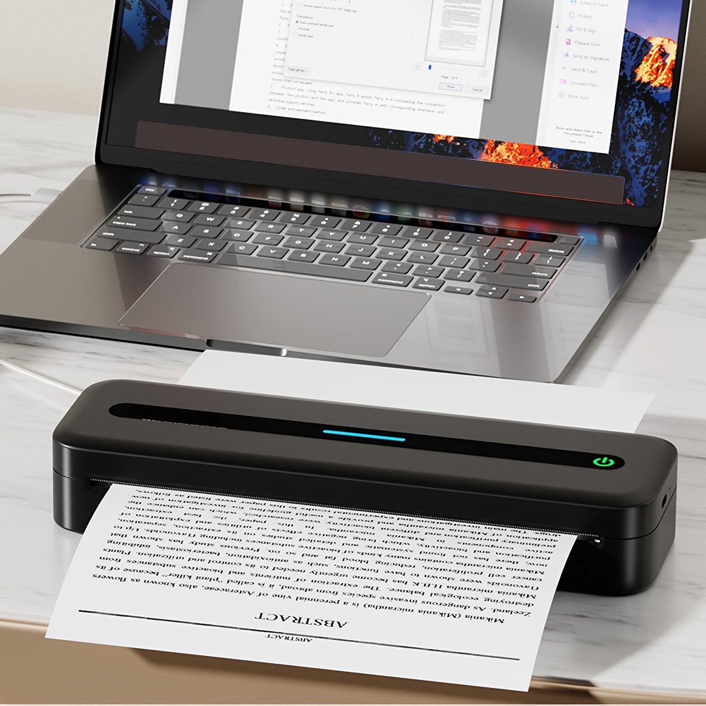 Draagbare printer – Mobiele printer – Pocket printer – Thermische printer – Bluetooth printer – Inktloos printen – USB oplaadbaar – Ondersteunt A4 en US letter formaat