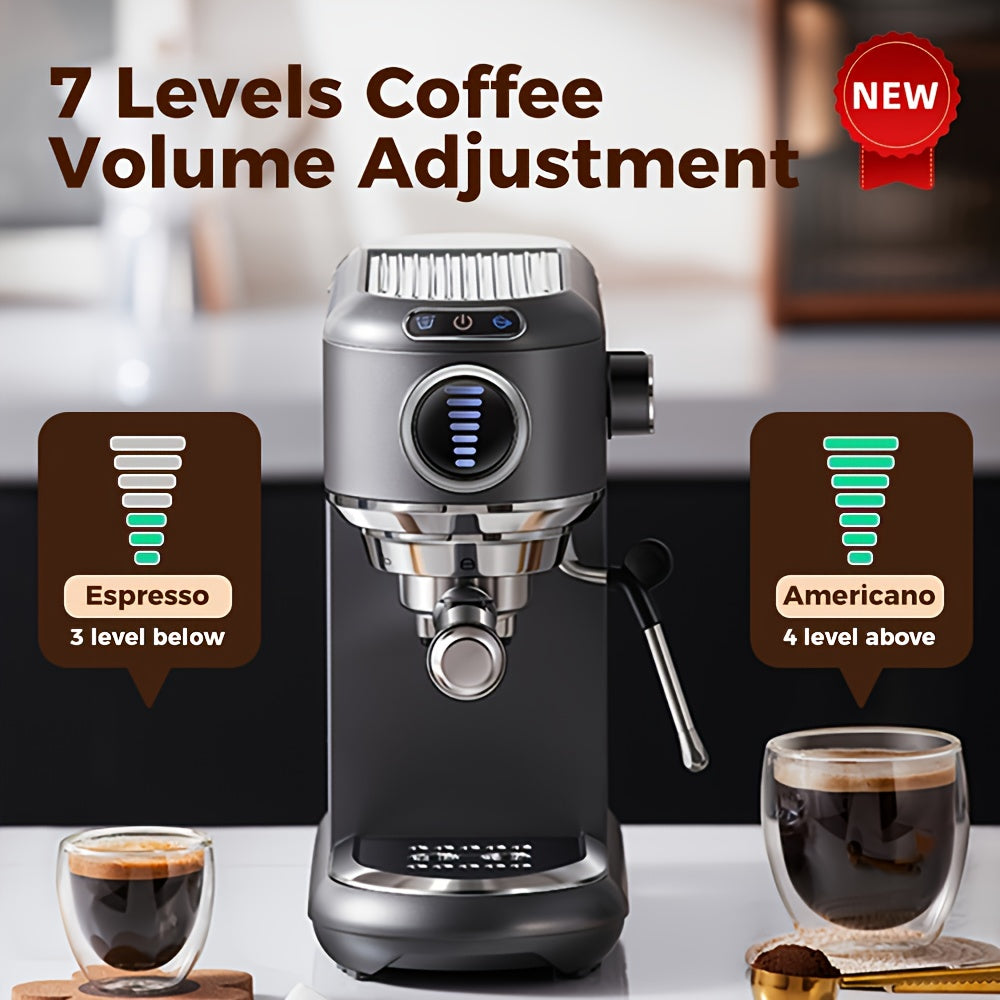 Espressomachine – Koffiemachine – Pistonmachine – Cappuccinomachine – Mini Koffiezetapparaat – 19 Bar Pompdruk – Afneembare 1,1L Watertank