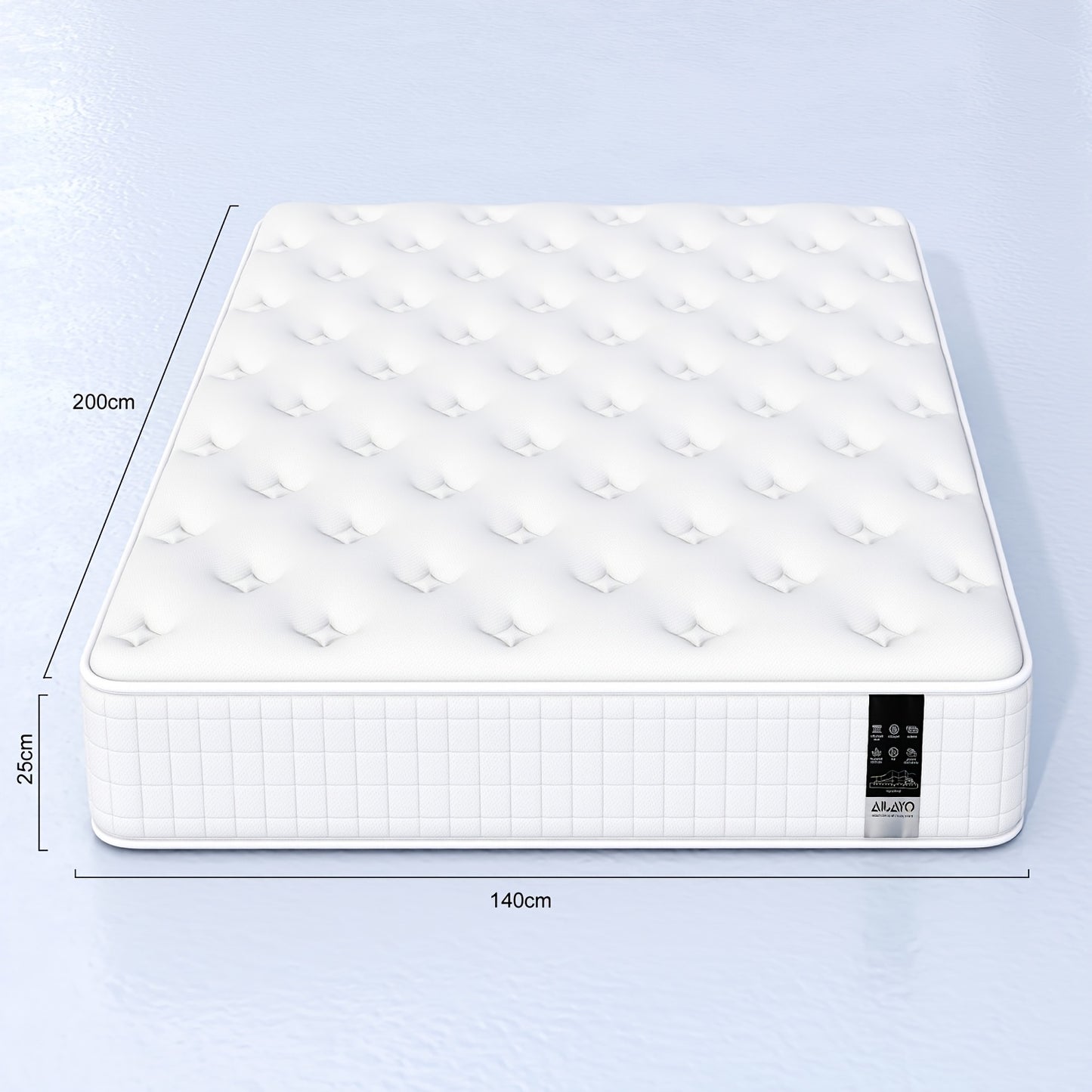 Single/Double Pocket Spring & Memory Foam Mattress with Cooling Gel - Medium Firm Bed, Motion Isolation, 7-Zone &, Individually Wrapped Springs Suitable for Back, Spinal, Sleep