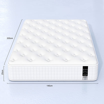 Single/Double Pocket Spring & Memory Foam Mattress with Cooling Gel - Medium Firm Bed, Motion Isolation, 7-Zone &, Individually Wrapped Springs Suitable for Back, Spinal, Sleep