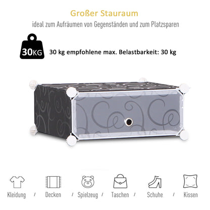 Modulaire Schoenenkast – Schoenopberger – Schoenwand – Schoenrek – Schoenenkast – 32 Paar Schoenen – Stabiel PP Plastic en Metaal