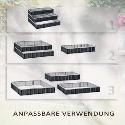 Raised Garden Bed – Tuinbak – Plantenbak – Bloembak – Moestuinbak – Staal – Weerbestendig 118x118x62 cm – 3 Laags Plantenschap