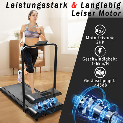 Loopband – Walking Pad – Wandelband – Wandelmachine – Treadmill – Inklapbaar – Verstelbare Helling 0-6% – Stil 1-6 km/u met LED Display en Afstandsbediening