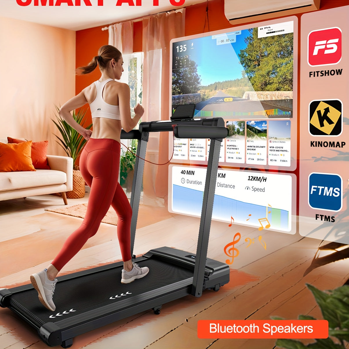 Loopband – Wandelband – Hardloopband – Treadmill – Walking Pad – 2,5 PK Motor – Inklapbaar met Bluetooth & 12 Programma’s