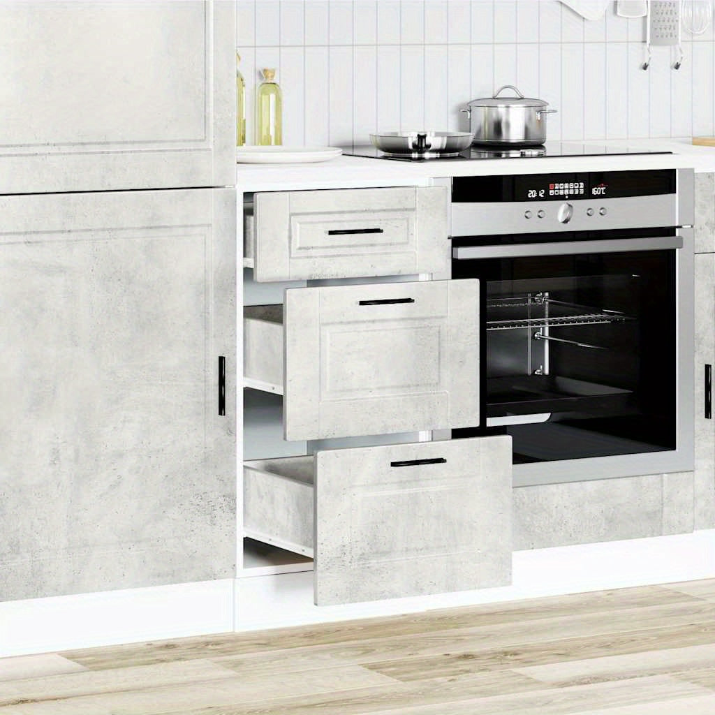 Kitchen base cabinet Porto concrete grey wood material Side Cabinet Organizer Storage Cabinet Storage Box for Bedroom, Living Room, Bathroom, Home Furniture