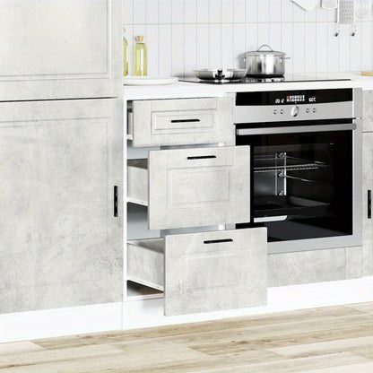 Kitchen base cabinet Porto concrete grey wood material Side Cabinet Organizer Storage Cabinet Storage Box for Bedroom, Living Room, Bathroom, Home Furniture