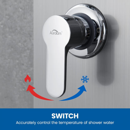 Douche Systeem – Regendouche – Handdouche – Bodyjets – Watervaluitloop – Grijs – Thermostatische Mengkraan – Roestvrij Staal