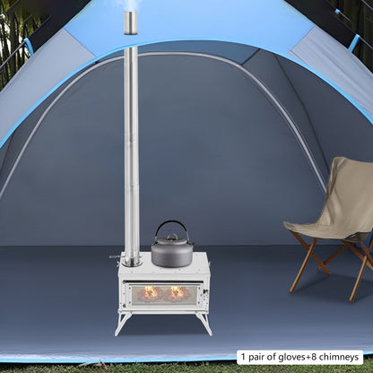 Draagbare Houtkachel – Outdoor Kachel – Rvs Kachel – Campingkachel – Picknickkachel – Compact Formaat – Roestvrij Staal