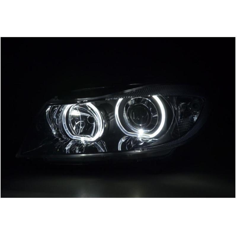 Koplampen BMW E90 – Autolampen – Led Verlichting – Angel Eyes – Auto Lichtunits – H7 Compatible – Witte LED Parklichten – Elektrische Hoogteverstelling