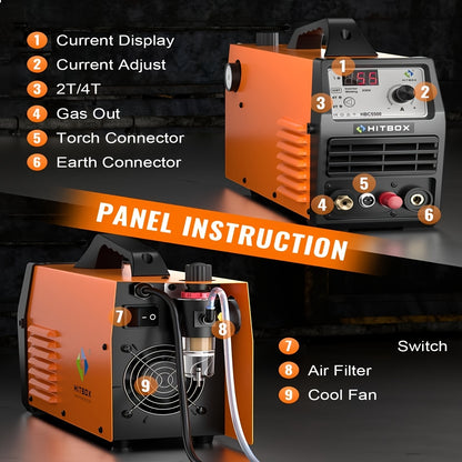 Plasmamachine – Plasmasnijder – Plasmasnijmachine – Metaalsnijder – Plasma snijapparaat – 50 Amp Non-Touch Pilotboog – Digitale 220V IGBT Inverter