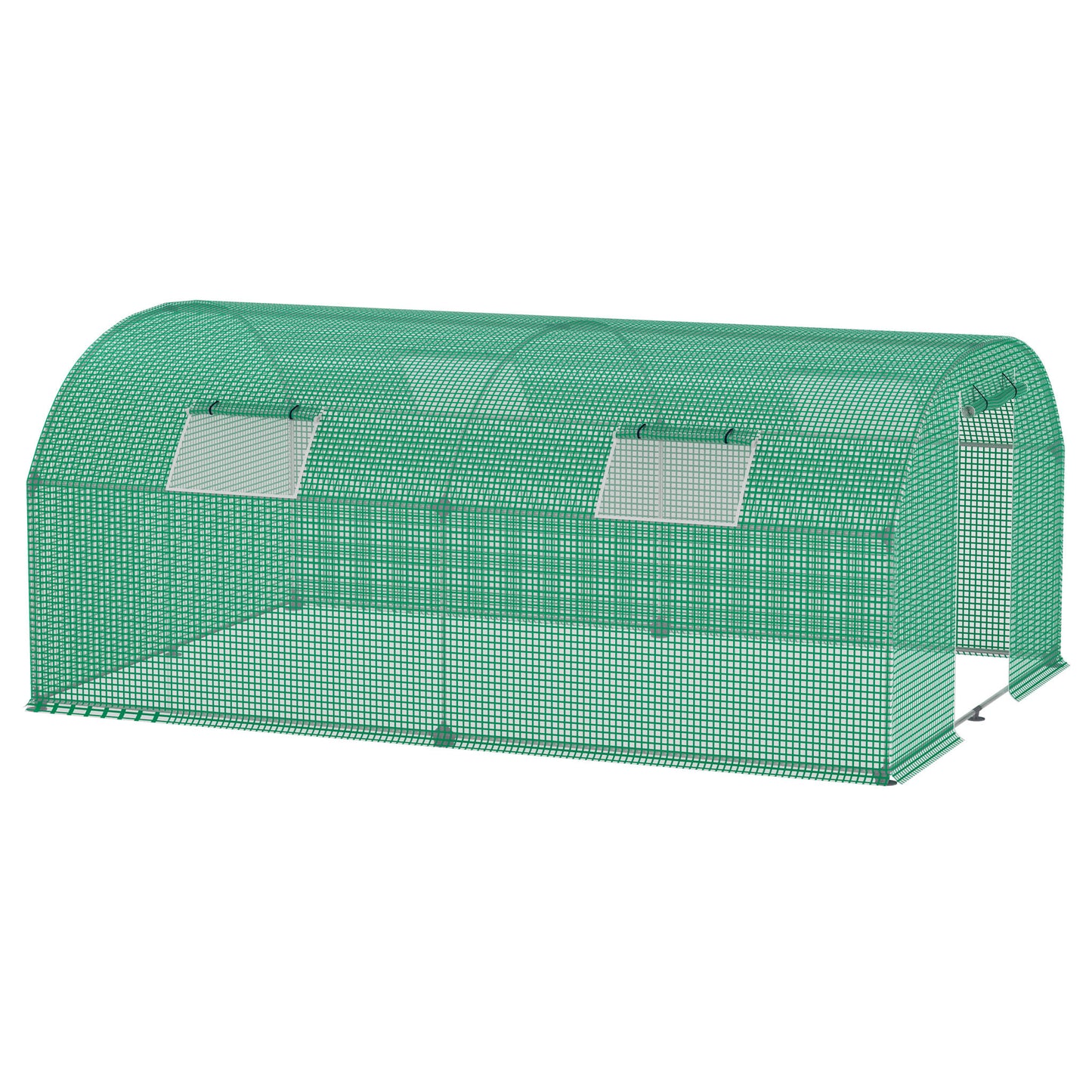 Kweekkas – Broeikas – Tuinkas – Plantenkas – Foliekas – 3x4x2m – Gegalvaniseerd Stalen Frame – 4 Ramen Met Muskietengaas