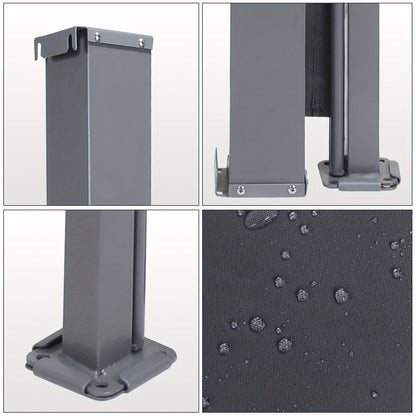 Zijscherm Balkon – Uittrekbaar Windscherm – Privacy Scherm – Zonnescherm – Tuinscherm – 140x300 cm – Stevig Aluminium & Stalen Frame – UV-bestendig met 71-80% Schaduw