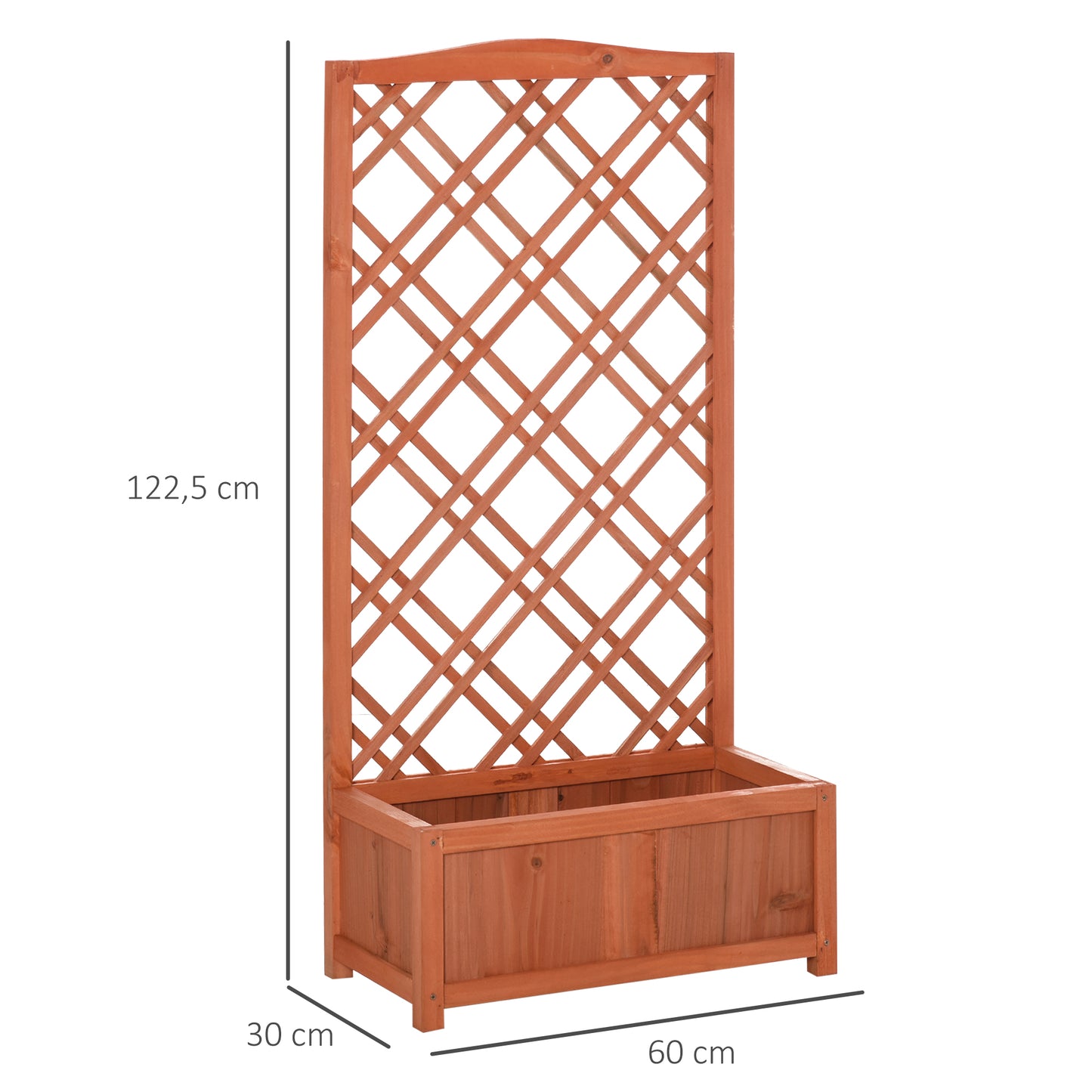 Plantenrek – Bloemenstandaard – Plantenbak – Plantentafel – Klimrek – Houten Verhoogde Plantenbak – Geel – 60x30x122,5 cm – Duurzaam Vurenhout