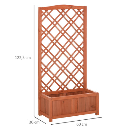 Plantenrek – Bloemenstandaard – Plantenbak – Plantentafel – Klimrek – Houten Verhoogde Plantenbak – Geel – 60x30x122,5 cm – Duurzaam Vurenhout