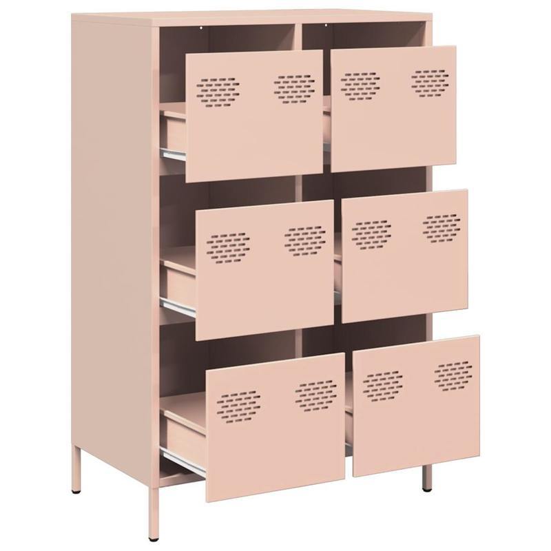 Pink Sideboard 68x39x101.5 cm in Steel Removable and practical