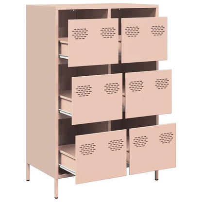 Pink Sideboard 68x39x101.5 cm in Steel Removable and practical
