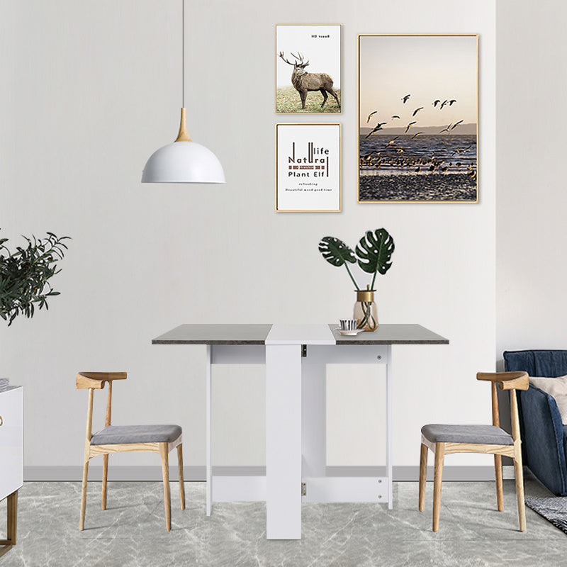 Keukentafel voor 4 Personen – Eettafel – Tafel – Bar-/Ontbijttafel – Keukentafel – Modern Grijs-Wit Design – Stevig Metalen Frame 103x76x73,4 cm