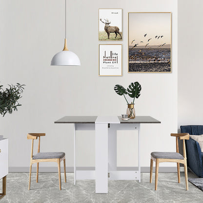 Keukentafel voor 4 Personen – Eettafel – Tafel – Bar-/Ontbijttafel – Keukentafel – Modern Grijs-Wit Design – Stevig Metalen Frame 103x76x73,4 cm