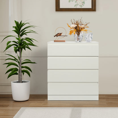 Opbergkast – Ladekast – Kledingkast – Opbergmeubel – Kast met Laden – Modern Wit – 4 Lades – Duurzaam Houtfineer – Ruimtebesparend Verticaal Design