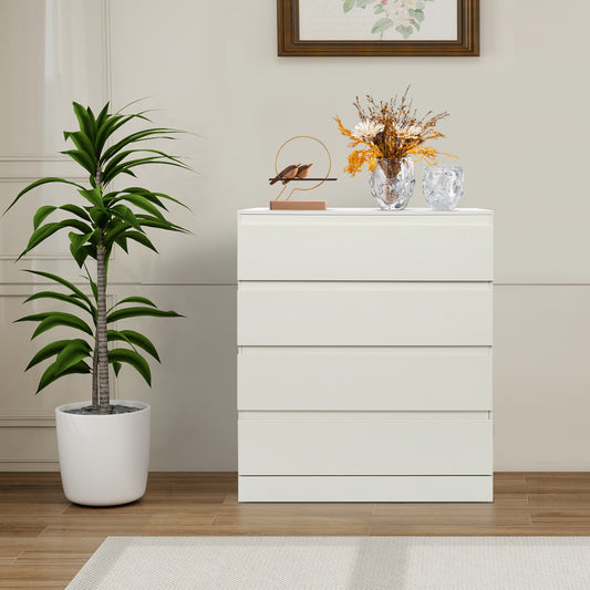 Opbergkast – Ladekast – Kledingkast – Opbergmeubel – Kast met Laden – Modern Wit – 4 Lades – Duurzaam Houtfineer – Ruimtebesparend Verticaal Design