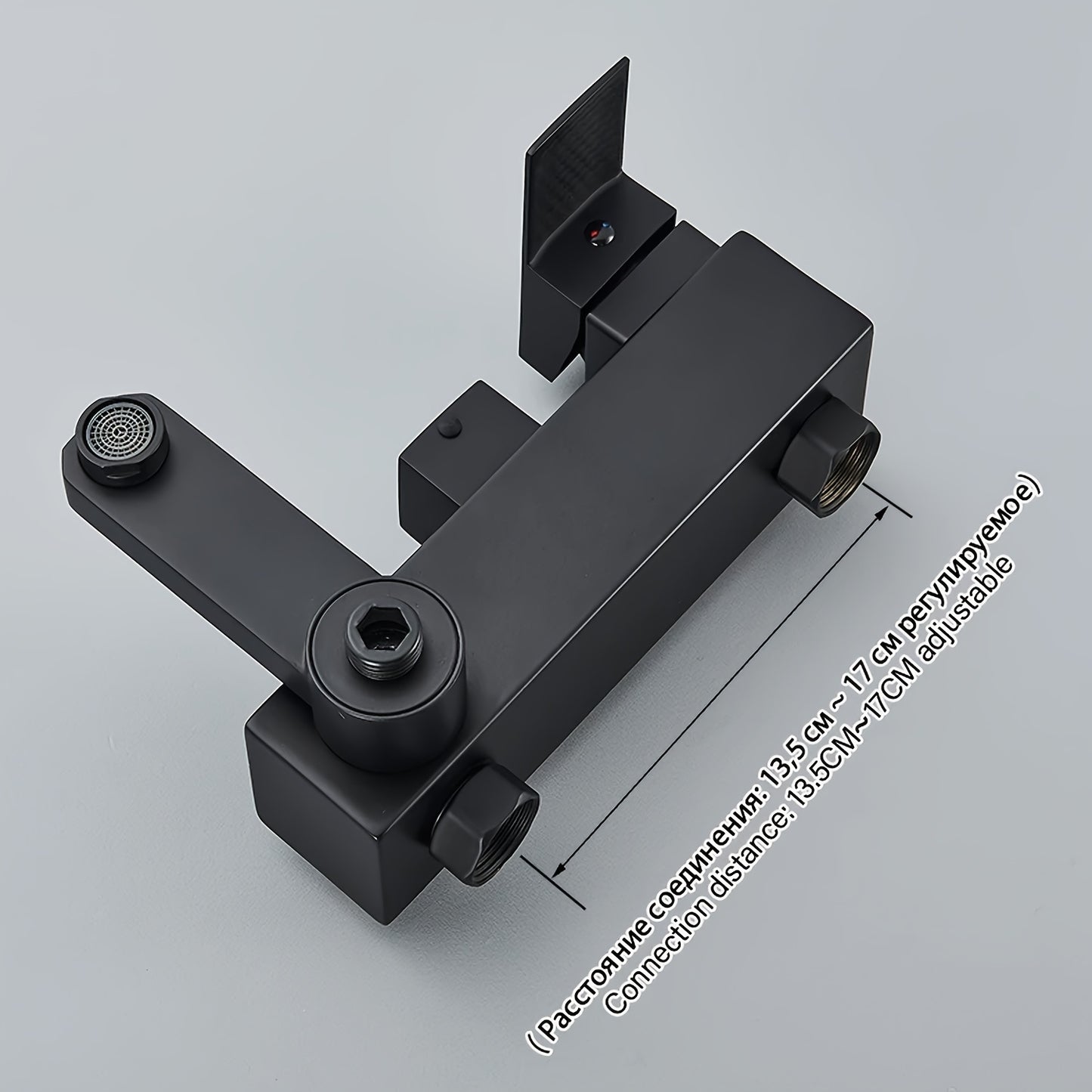 Matzwarte Doucheset – Douchepakket – Regendouche – Handdouche – Badkraan – 30,48 cm Vierkant – Messing – Dual-Function – Wandmontage – Verstelbare Plank – Geen Elektriciteit Nodig