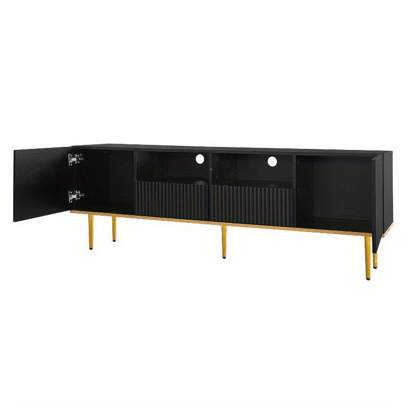 TV Meubel – Media Console – Entertainmentkast – TV Kast – Meubel Voor Flat Screen – Met Gouden Metalen Poten – Stevige Constructie – Modern Design