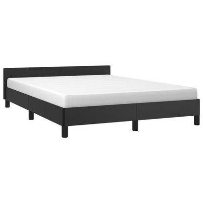 Bedframe – Bedbodem – Bedbank – Ledikant – Slaapbank – Zwart – 140x190 cm – Kunstleer