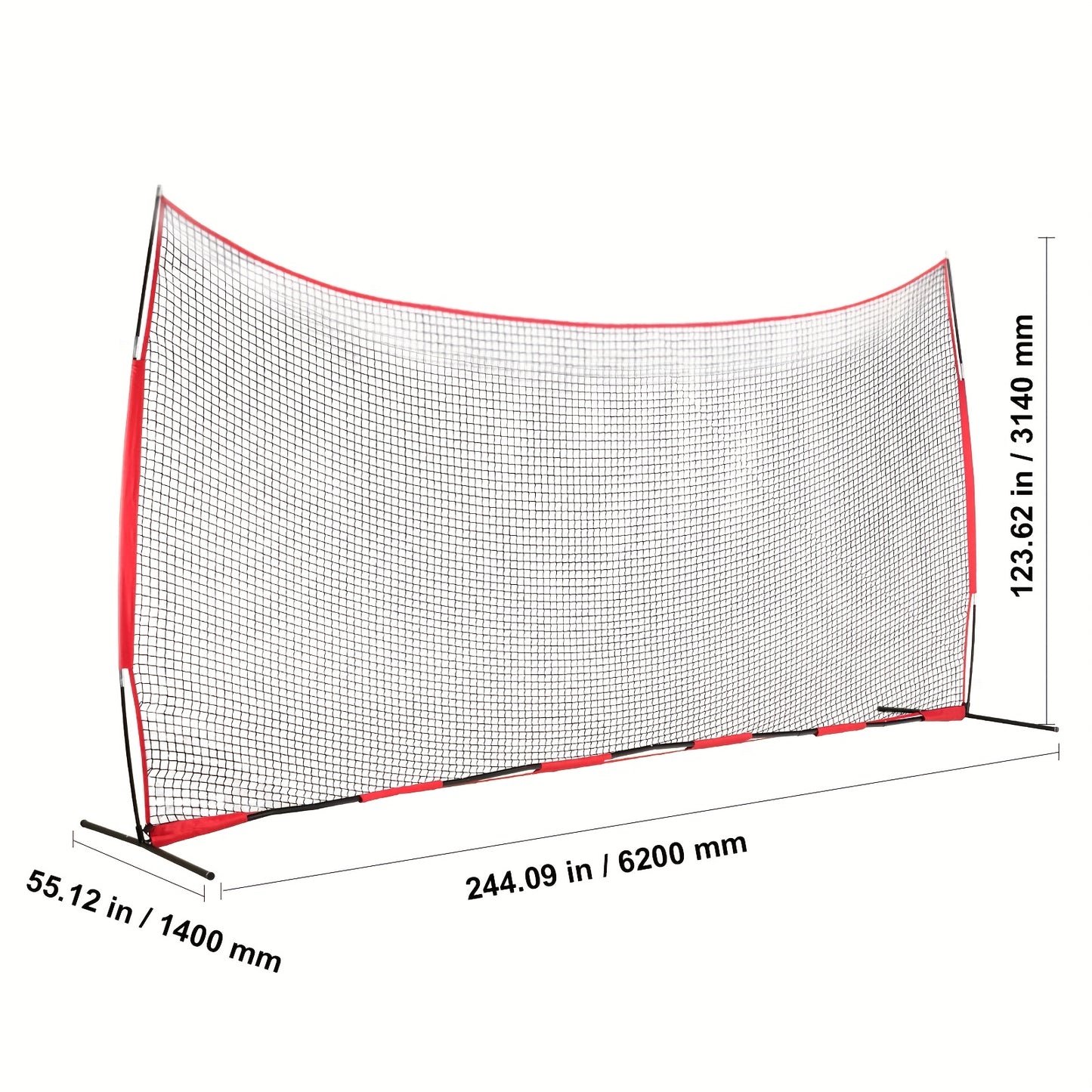 Afzetnet – Trainingsnet – Ballenvanger – Sportnet – Beschermnet – 6,1x3,05 Meter – Duurzaam PET Materiaal – Draagbaar Met Tas