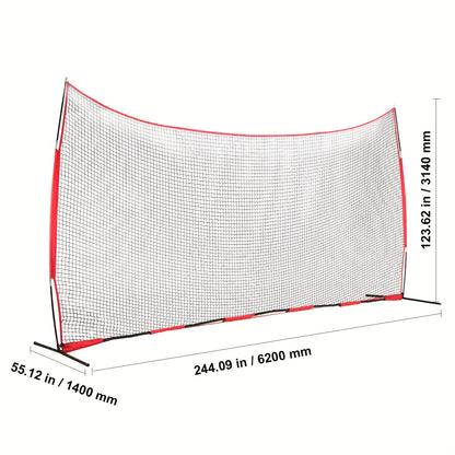 Sportnet – Trainingsnet – Honkbalnet – Softbalnet – Barrièrenet – 6,1x3,05 meter – Duurzaam PET Materiaal – Inklapbaar Met Draagtas